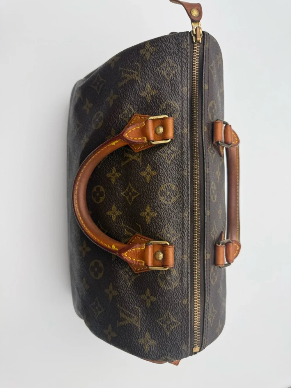 Louis Vuitton Speedy 30 Monogram Canvas Duffel Bag in Brown and Tan - Picture 8 of 13